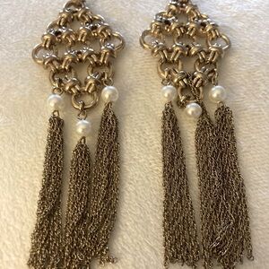 Tassel and lattice earrings
